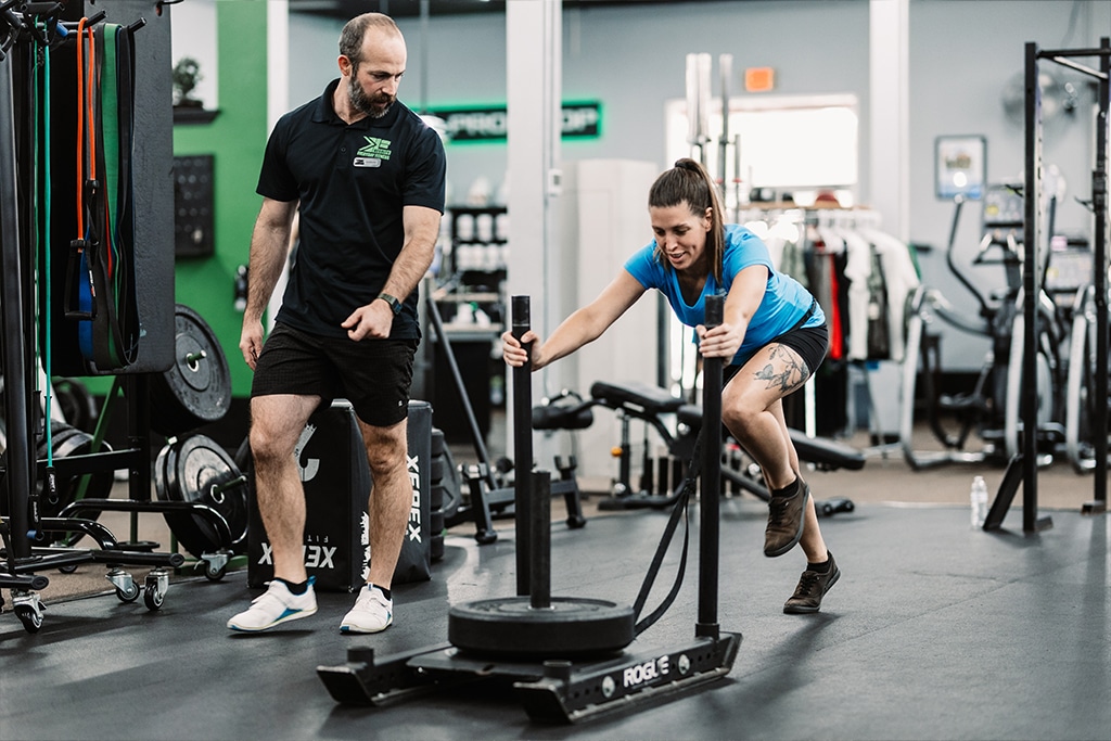 Personal Training working with client at EveryDay Fitness in Redding, CA